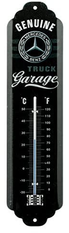 Nostalgic-Art Thermomètre analogique, Daimler Truck – Garage – Idée de cadeau pour fans de voitures, en métal, Design vintage, 7 x 28 cm