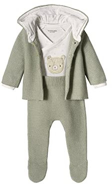 VERTBAUDET Ensemble naissance 3 pièces en point mousse vert d'eau NAISSANCE(50CM)