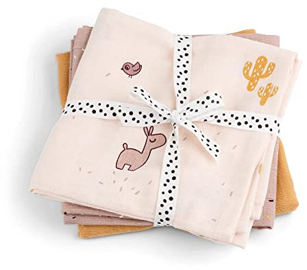 Done by Deer Mullwindeln 3-er Pack GOTS Lalee Rosa - 70 x 70 cm - GOTS® zertifiziert Stoffwindelset, 100% Bio-Baumwolle