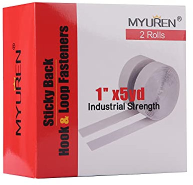 MYUREN Klettband Selbstklebend 25mm Breit, Extra Stark Doppelseitig Klebende mit Klettverschluss, Selbstklebendes Klebepad Flauschband und Hakenband, 4.5M, Weiß