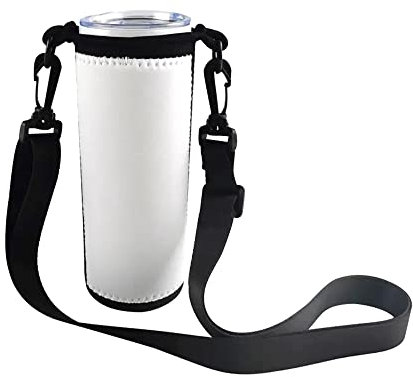 QOMOLANGMA 10 Stück Sublimationsrohlinge Wasserflaschenhalter Tumbler Bag Carrier Neopren Tumbler Sleeve Sublimation Tumbler Cup Carrier Pouch mit Schultergurt für Heat Press Trasnfer Druck