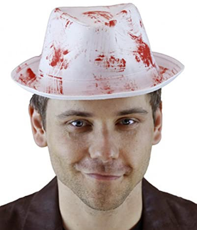 horror-shop Blutverschmierter Hut als Kostümzubehör für Halloween