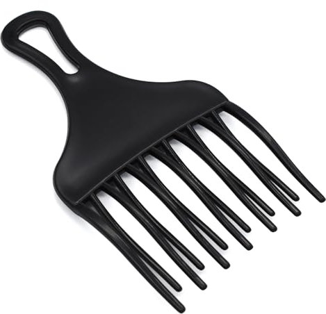 Professional Afro Pick Comb - Wide Tooth Detangling Hair Fork Comb for Men Women Barber Salon (L)