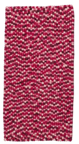 Ottoman Teppich aus Wollfilz, Mehrfarbig, Rosa, handgewebt, 0,70 x 1,30 cm, Rosen