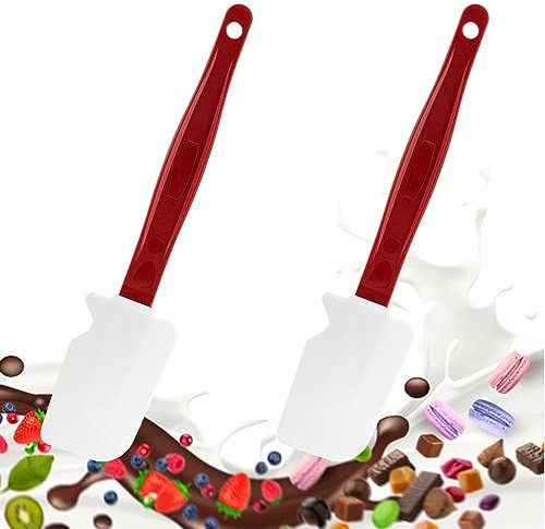 Commerical Rubber Spatula Set of 2, High Heat Silicone Spatula Set, Commercial Grade Rubber Spatulas, Silicone Rubber Spatula for Cooking Resistant to High Heat (2 Spatulas, 10 Inches)