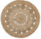 -LUXOR- living Teppich Balo - Jute Teppich rund für Wohnzimmer und Schlafzimmer - Boho Teppich rund aus Jute und Baumwolle – Naturteppich in beige 60 cm rund