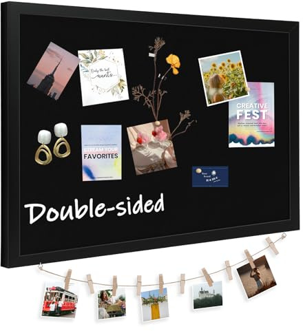 DOLLAR BOSS Pinnwände mit Leinen, 61 x 45,7 cm, Korktafel für Wände, Holzrahmen, Pinnwände