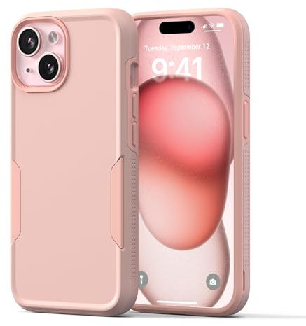 NTG【2023 New compatible for iPhone 15 Case, Heavy-Duty Tough Slim Shockproof [Military Grade Protection] Phone Case for iPhone 15 (6.1 Inch), Cherry Juice Pink