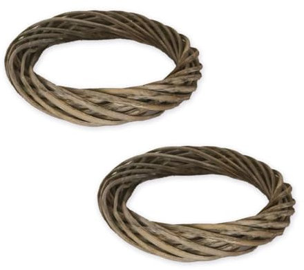 LB H&F 2 x Weidenkranz Set Dekokranz 25cm Natur Tischkranz Türkranz Landhaus BRAUN Bastelkranz (Grau)