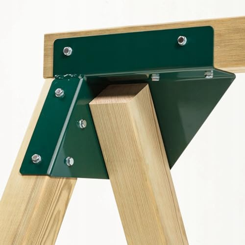 GigiToys® Schaukelverbinder grün | Universal 70-100 mm | Schaukelwinkel zum Vierkant balken | Halterunge für Spielplatz | Pfostenverbinder für Gartenschaukel | Pulverbeschichtet | Wandverbinder