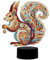 Diamond Painting Nachtlicht Tischdeko Tiere, Diamant Malerei Nachttischlampe Tischlampe LED Deko Set, DIY 5D Diamant Painting Lampe für Kinder Geburtstag Geschenke (Eichhörnchen)