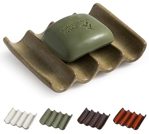 Cormomu Jabonera de esponja para ducha, autodrenante, para baño y cocina, color amarillo