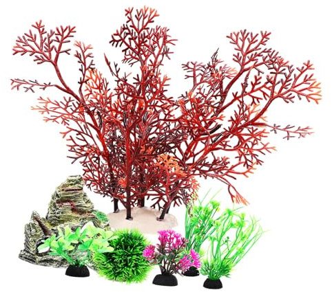 BUGUUYO 7 Stück Aquarium Dekorationspflanzen Für Aquarien Aquarium Zubehör Aquarienpflanzen Fischpflanzen Für Aquarien Dekorationen Für Aquarien Pflanzen Felsen Aquarienpflanzen