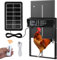 Porte Automatique Poulailler Solaire, Porte De Poulailler Automatique Fonction Anti-pincement,éQuipéE d'un Panneau Solaire Affichage LED, Porte Automatique Poulailler en Aluminium avec Minuterie