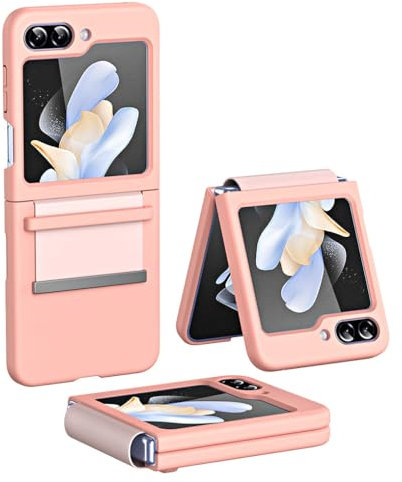 SEAHAI Cover per Samsung Galaxy Z Flip 7 Fe/Samsung Galaxy Z Flip 6, Matte Ultra-Sottile AntiGraffio Antiurto PC Gel di Silice Custodia, Tocco Setoso TPU La Moda Case con Nastro Telescopico - Rosa