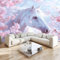 Papier Peint Panoramique animal cheval blanc sakura Décoration Mural 200 x 140 cm Poster Papier Peint Intissé ​Murales Salon Chambre á Coucherr Bureau Décor à La Maison