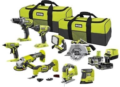 Pack RYOBI Combo 9 outils - 1 batterie 5.0Ah - 1 batterie 2.0Ah - 1 chargeur - R18CK9-252SL