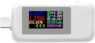 Fastsaw USB C Tester Power Meter, USB C Power Meter, USB C Power Meter, USB Current Meter, Power Meter, USB Tester, Voltage Meter, Working Time, Ammeter, Voltmeter, LED Display