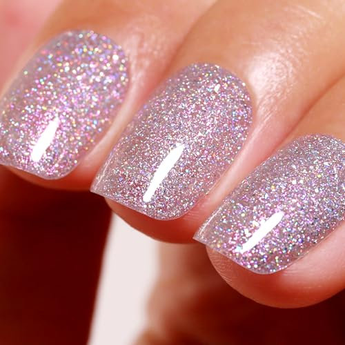 Ozzeal UV Nagellack Glitzer, 15ML Klar Schillernd Glitzer UV Gel Nagellack Glitzernder Schimmer Gel Nail Polish Herbst Winter Regenbogen Gel Nagellack Soak Off UV Led