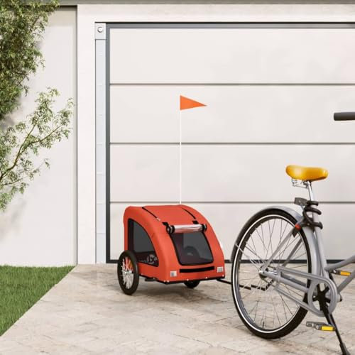 LAPOOH Fahrradanhänger für Hunde Orange Oxford-Gewebe und Eisen, Fahrrad Anhänger, Lastenanhänger, Handwagen, Fahrrad-lastenanhänger, Lastenfahrrad - 93956