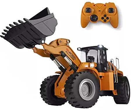 ZGDHWCR 8 canali telecomando completamente funzionale caricatore frontale costruzione camion RC, auto RC telecomando veicolo di ingegneria escavatore RC bulldozer completamente in metallo buggy giocat