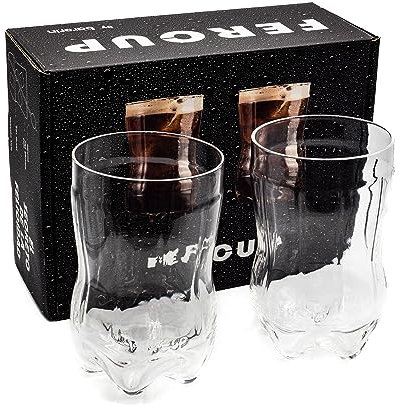BARGRIN 2 Vasos de cristal de 750ml para fernet - Botella cortada de vidrio para fernet - vaso de fernet