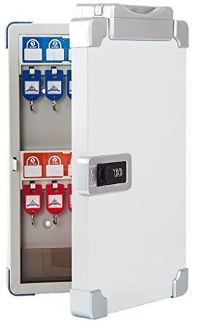 Sicherer Schlüsselschrank mit Zahlenschloss, 48-Bit-Schlüsseltresor für Hotels und Werkstätten, robuster Schlüsselschrank-Organizer (A)