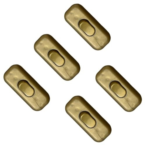 gloca Set 5 Interruttori Passafilo In Termoplastica On/Off Colore Oro 250V