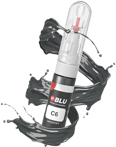 BLU Lackstift Auto kompatibel für Ford 6DYE GRAU SEA Grey | Auto Lack Reparatur 2in1 Ausbesserungslack Pinsel + Nadel