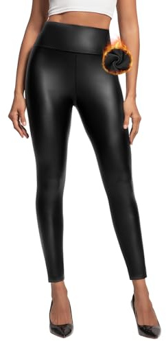 Zilams Leggins Cuero Mujer Invierno Push Up Leggings Térmicos Cintura Alta