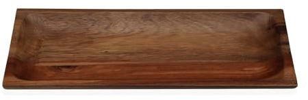 Vassoio in Legno di Acacia – Design Elegante, Multiuso per Casa, Cucina, Bagno e Ufficio – Ideale come Organizer, Svuotatasche o Vassoio da Servizio (Rettangolare)