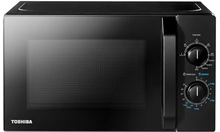 Toshiba MW2-MG20PE(BK) Mikrowellenherd 700 W mit knuspriger Grill- & Kombigarfunktion, 5 Leistungsstufen, 1000 W Grillleistung, Schwarz