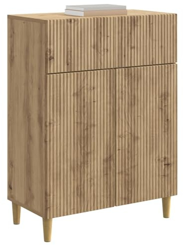 vidaXL Sideboard Artisan-Eiche 66 x 34,5 x 90 cm Holzwerkstoff, Eleganter Holzlager, Vintage-Sideboard mit Regalen, multifunktionales Esszimmer-Organizer und Schrank