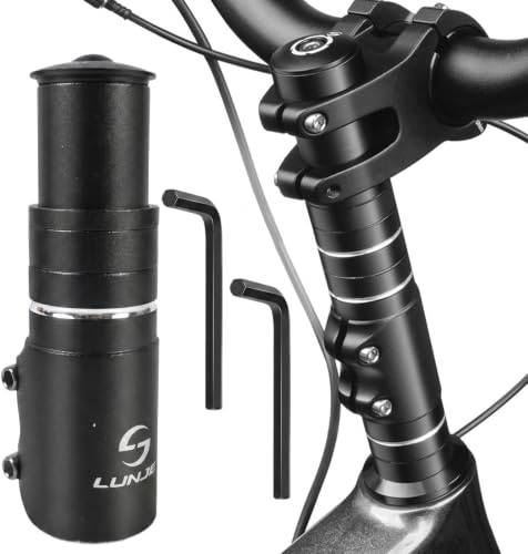 Nivofu Lenkererhöhung Fahrrad, für 28.6mm (1 1/8) - 115mm Gabel | Aluminiumlegierung, Schwarz, max 75mm Verlängerung, kompatibel mit 28,6mm (1 1/8) Gabelschaft, für MTB E-Bike