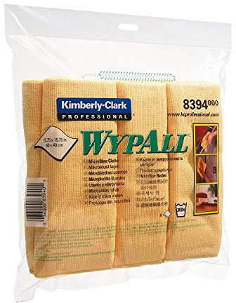 Chiffons en microfibres WypAll 8394 - 1 paquet de 6 chiffons, jaunes