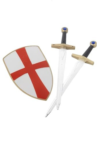 Smiffys Kreuzfahrer-Ritter Set, mit Zwei Schwertern und Schild, 50cm / 20in