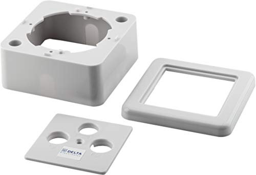 3loch Abdeckung & Aufputzrahmen weiß, für Antennendosen Sat-/ Kabel-TV mit 3 Ausgängen auf- & unterputz
