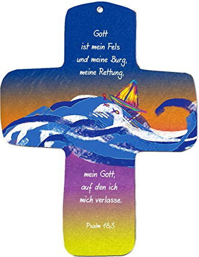 metALUm Wandkreuz aus umweltfreundlichem Holzverbundstoff Schiff KRK023