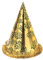 WIDMANN 7972A - Chapeau cône Happy New Year avec Franges, Adulte Unisexe, Nouvel an, Nouvel an Chinois, Hauteur 28 cm, Couleur Or
