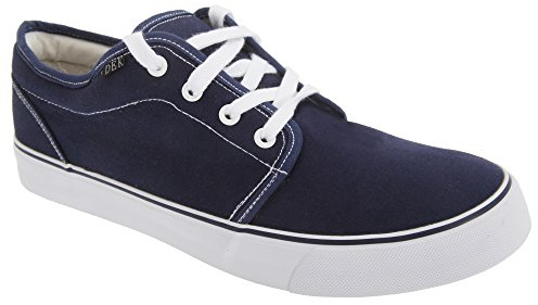 Classic Retro Canvas Lace Deck Shoes In 3 Colours (10, Navy)