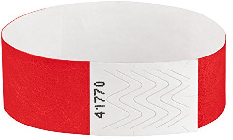 OTWIS Einlassbänder, Eintrittsbänder, Kontrollarmband, Farbe:rot, Größe:100 Stück