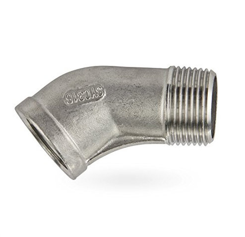 Edelstahl Fitting #121 Winkel 1/2 Zoll IG/AG 45° Rohrwinkel Gewindefitting