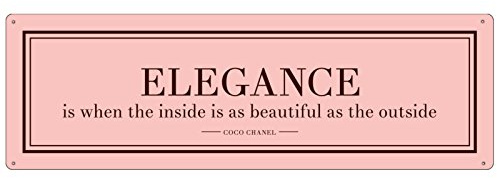 METALLSCHILD Blechschild ELEGANCE Elegant Coco Chanel Rosa Geschenk Dekoschild