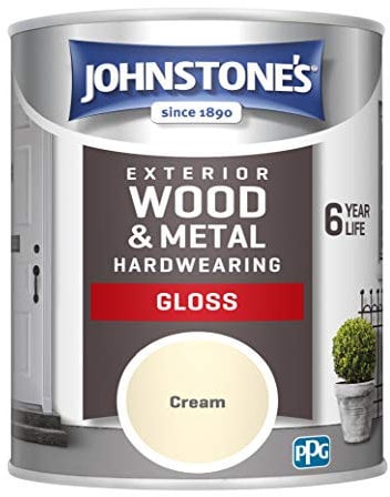 Johnstone's Exterior Wood and Metal Hardwearing Gloss, Cream, 750ml