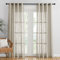 PONY DANCE Gardinen Landhausstil Leinenoptik Vorhang Halbtransparent Vorhänge Wohnzimmer Deko Voile Gardinen Taupe Gardinenschals mit Ösen 2 Stücke H 210 x B 132 cm