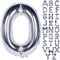 Große Mylar Folie Helium Brief Luftballons 40 Zoll Silber Luftballons Alphabet Buchstaben für Geburtstag Brautdusche Jubiläumsdekorationen(Letter O)