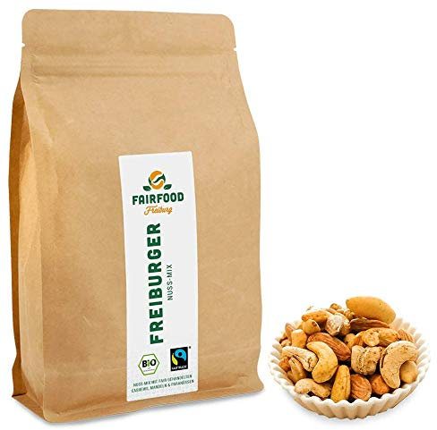 Freiburger Nuss-Mix | Bio Fairtrade Nuss-Mix (500g) | Geröstet in Freiburger Manufaktur | Fair gehandelte Nüsse aus aller Welt