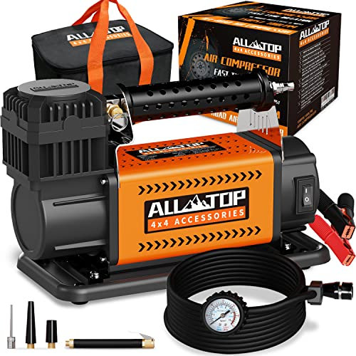 ALL-TOP WERPOWER Compresseur d'air portable tout-haut 4 x 4 I 12 V CC Pression maximale 150 PSI débit 180 l/min (compresseur d'air 160L)