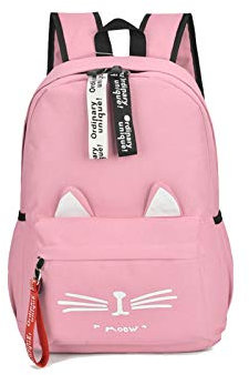 FANDARE Ragazze Zaino Casual Borsa da Scuola Adolescente Daypack School Bag per Scuola Università Viaggio Shopping Impermeabile Tessuto Oxford Zaini Rosa