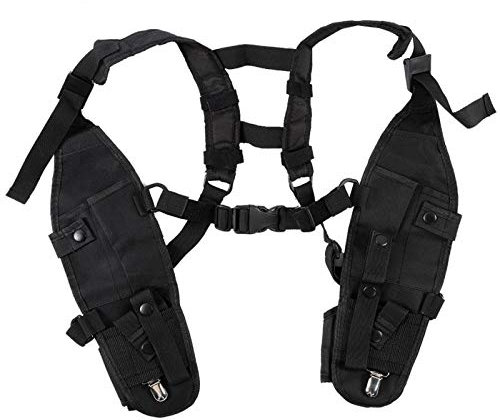 Sutinna Universal Two-Way Radio Shoulder Holster, Nylon Radio Rescue Cover, Chest Holder with Adjustable Shoulder Strap for Rescue Essentials